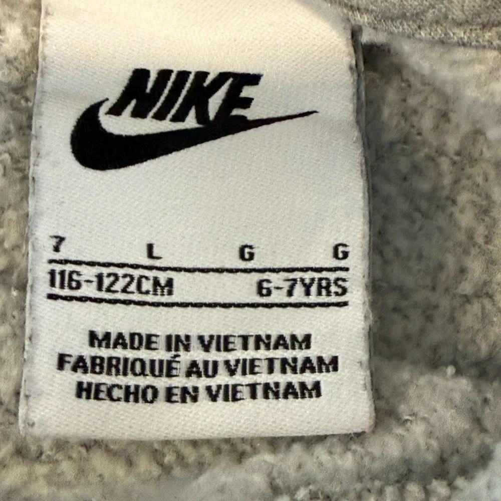 Nike Hoodie (L)‎ Sz 6yrs-7yrs Gray Blue Logo Sweatshirt Long Sleeve Kids
